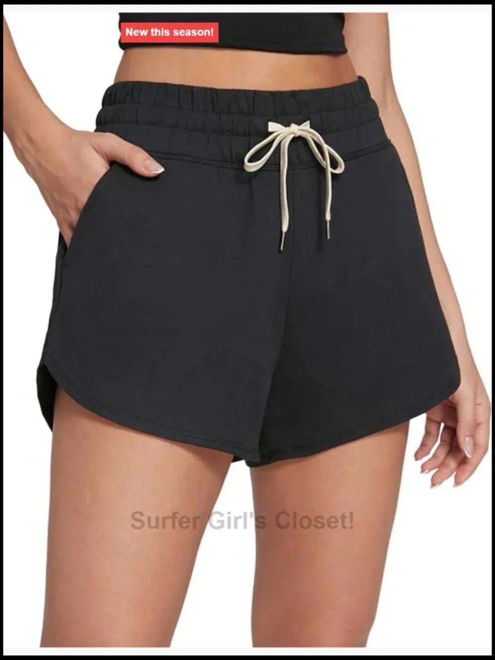 High Waisted Dolphin Hem Sweat Shorts with Pockets 3